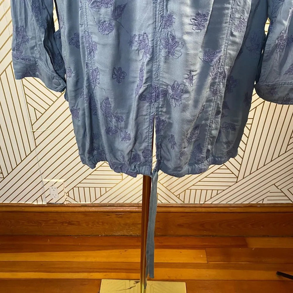 Anthropologie Hei Hei Melita Utility Jacket Cardigan Embroidered Blue Size Small - Picture 11 of 12